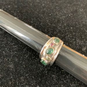 Gemstones set in silver 6.5